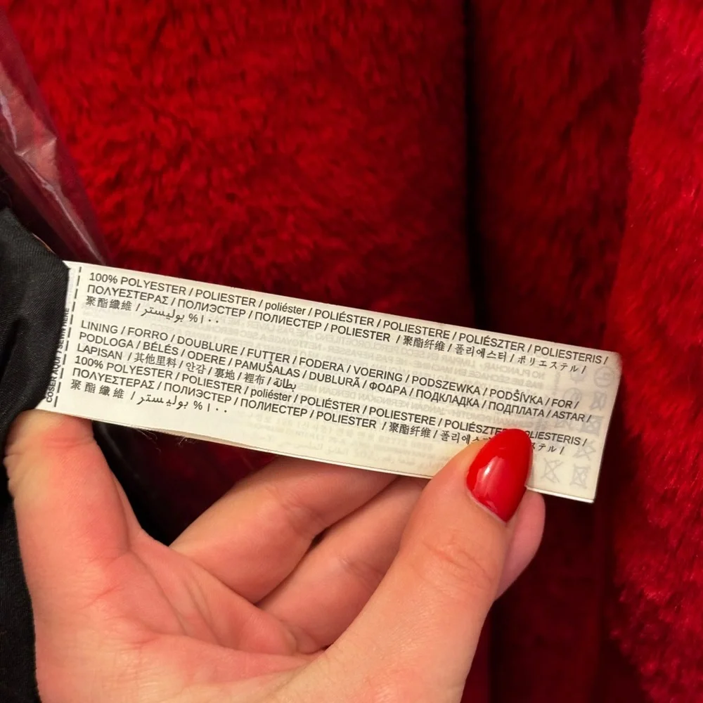 Mango Vibrant Red Faux Fur Coat - Picture 2 of 5